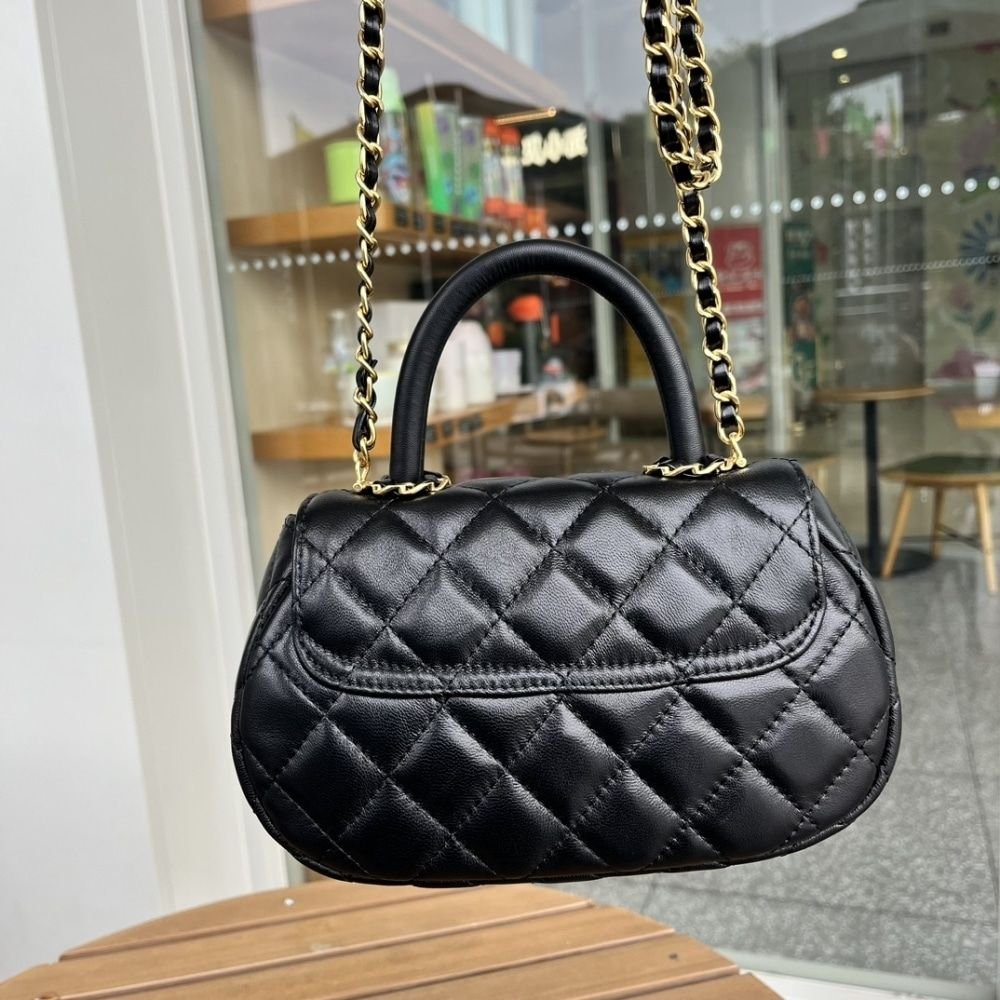 Chanel Small Flap Bag With Top Handle Black 20cm AS4573 B15144 94305