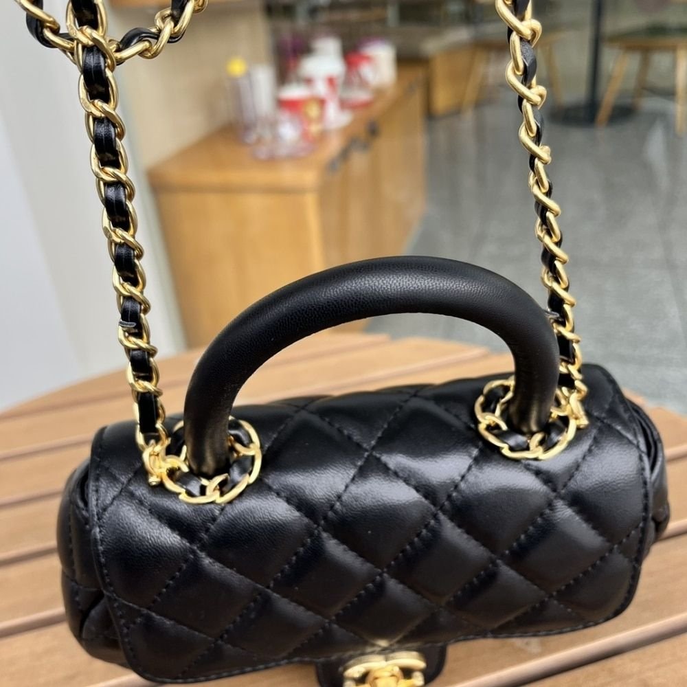 Chanel Small Flap Bag With Top Handle Black 20cm AS4573 B15144 94305