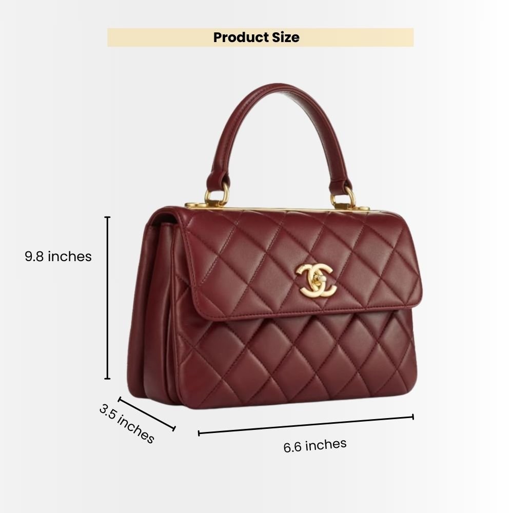 Chanel Small Flap Bag With Top Handle Burgundy 25Cm