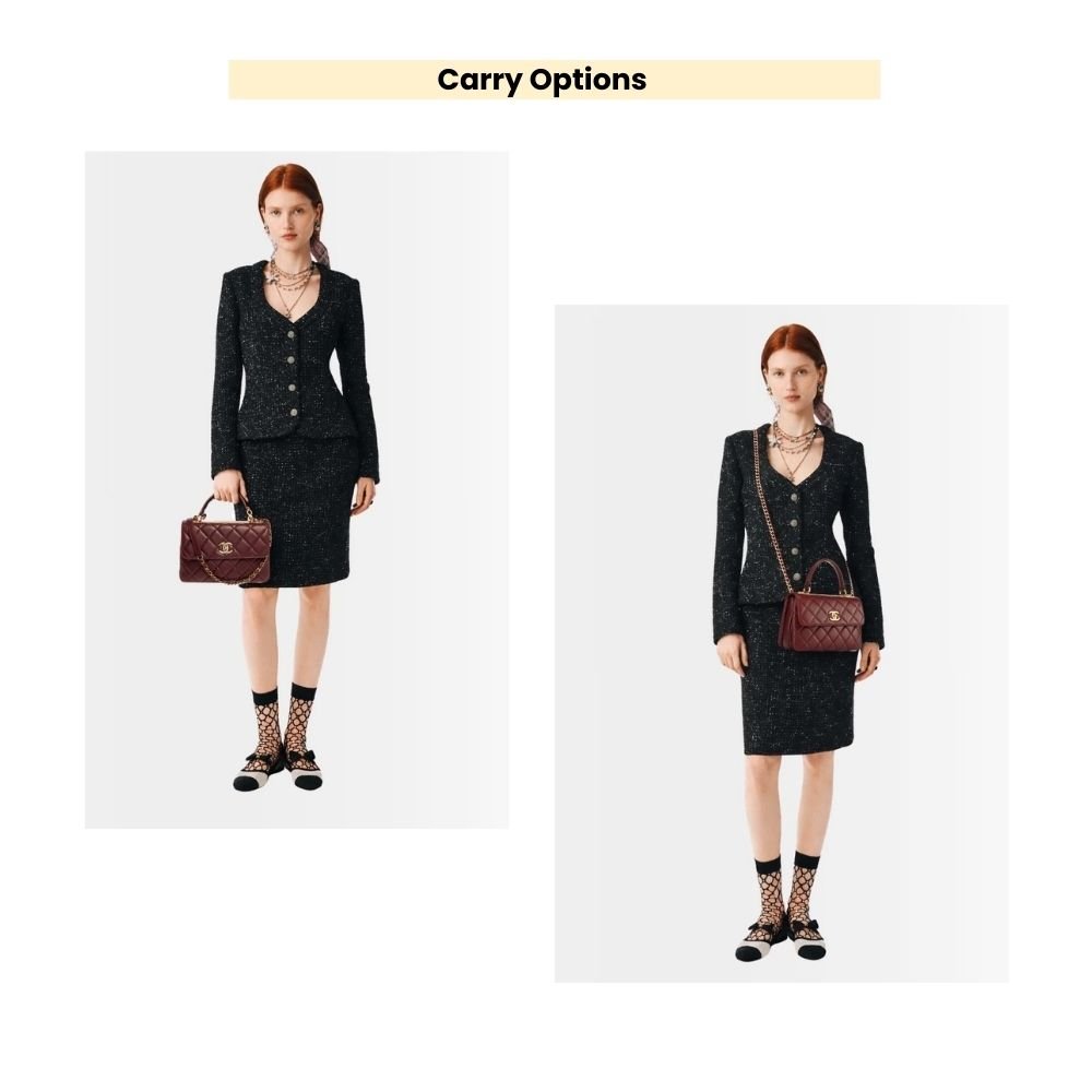 Chanel Small Flap Bag With Top Handle Burgundy 25Cm