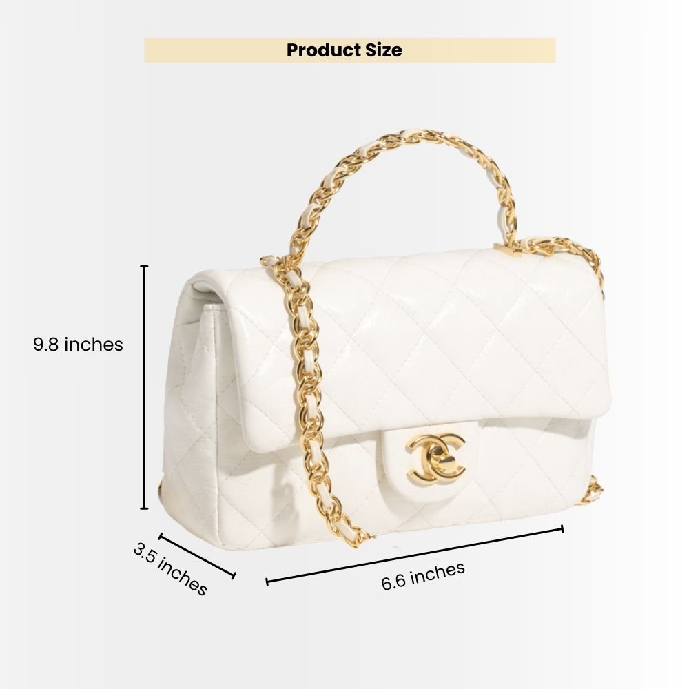 Chanel Small Flap Bag With Top Handle White 21cm AS4023 B10719 10601