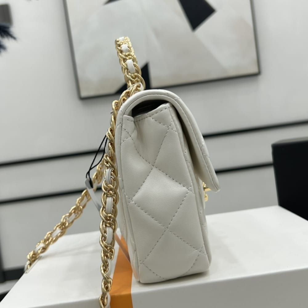 Chanel Small Flap Bag With Top Handle White 21cm AS4023 B10719 10601
