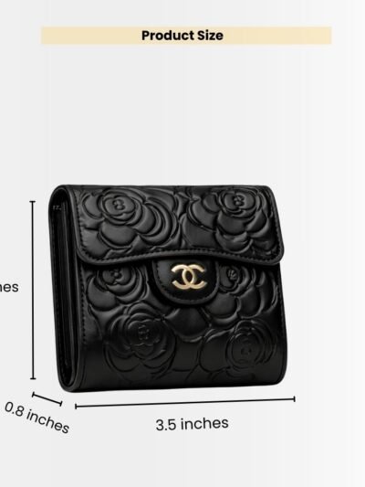 Chanel Small Floral Wallet Black 11.5Cm
