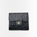 Chanel Small Floral Wallet Black 11.5Cm