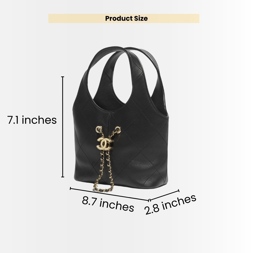 Chanel Small Shopping Bag Gold Tone Hardware Black 22Cm AS6132 B23332 94305