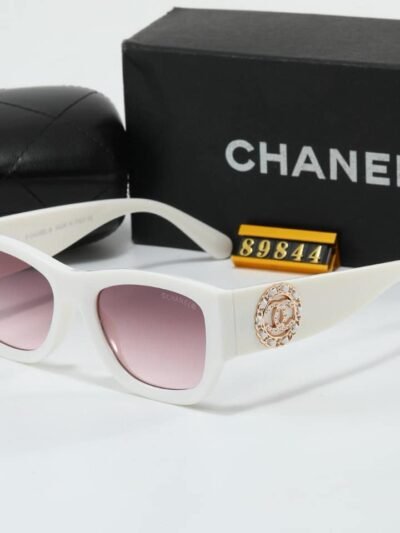 Chanel Square Sunglasses Acetate And Metal White
