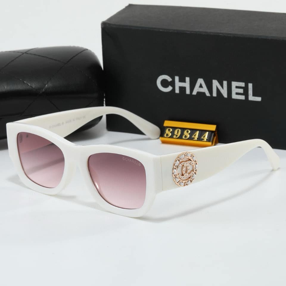 Chanel Square Sunglasses Acetate And Metal White