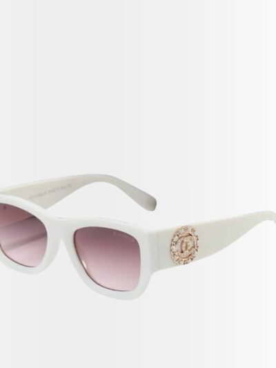 Chanel Square Sunglasses Acetate And Metal White
