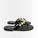 Chanel Thong Jewel Embellished Black