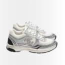Chanel Trainers Fabric White And Silver G39792 Y56368 K5451