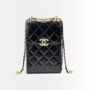 Chanel Trendy CC Phone Holder Crossbody Bags Black 17Cm