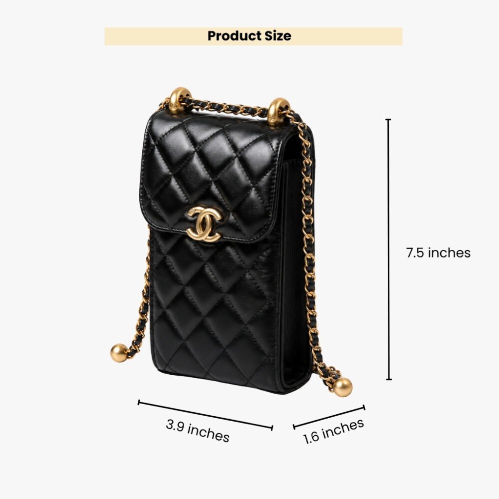 Chanel Trendy CC Phone Holder Crossbody Bags Black 17Cm