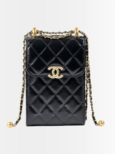 Chanel Trendy CC Phone Holder Crossbody Bags Black 17Cm