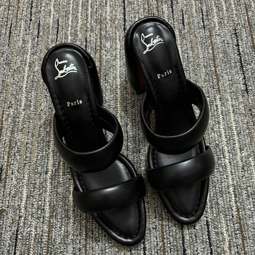 Christian Louboutin Inflama Sab 85mm Mules Black Leather 1230780B439