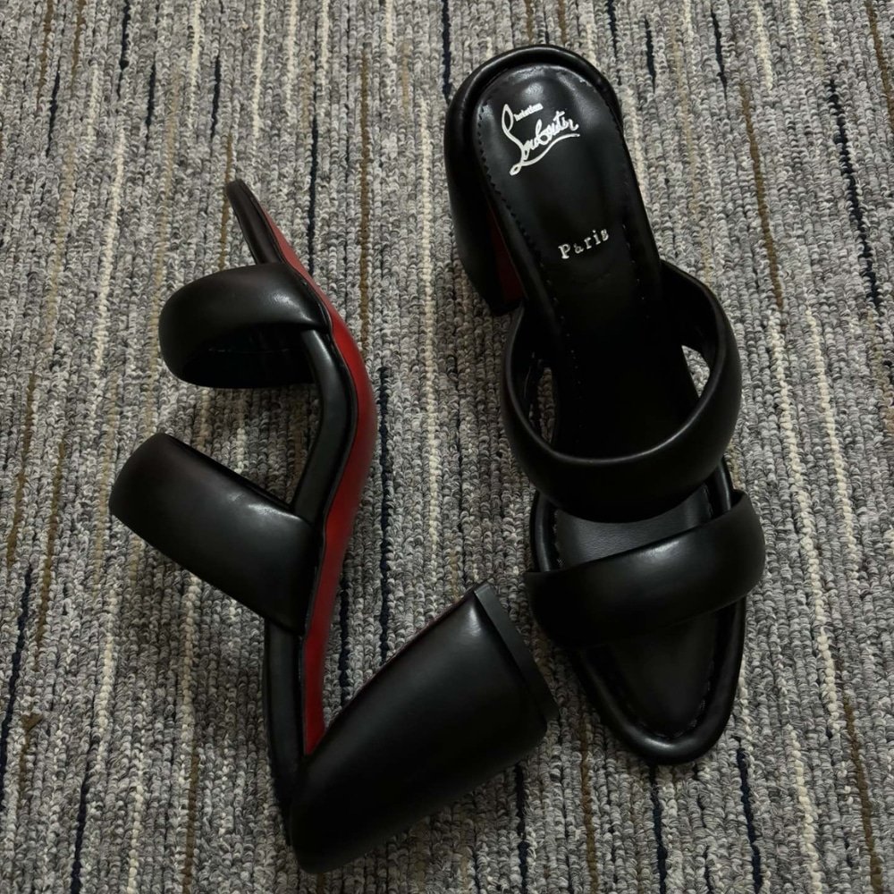 Christian Louboutin Inflama Sab 85mm Mules Black Leather 1230780B439