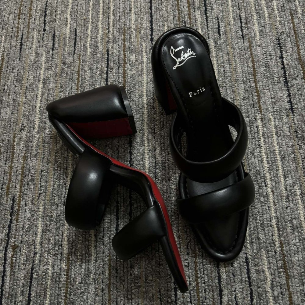 Christian Louboutin Inflama Sab 85mm Mules Black Leather 1230780B439