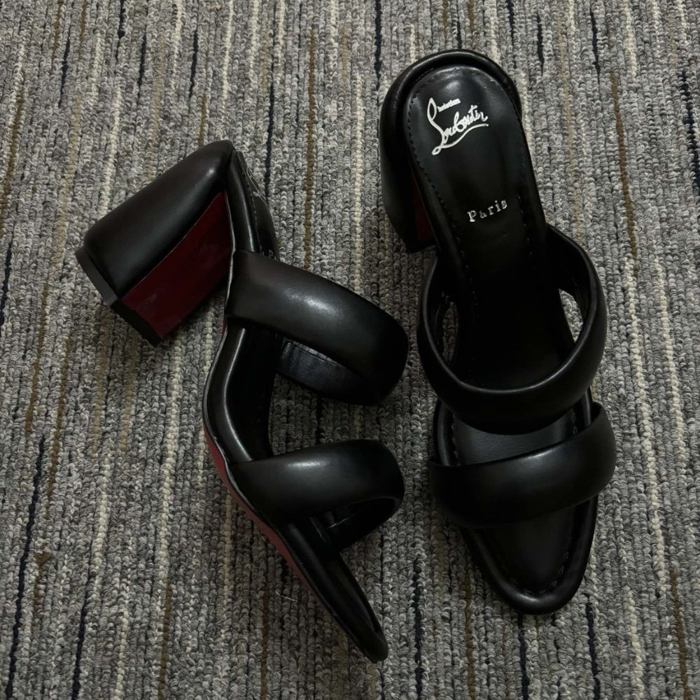 Christian Louboutin Inflama Sab 85mm Mules Black Leather 1230780B439