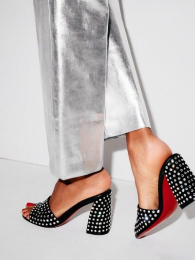 Christian Louboutin Jane 85 Strass Mules Black 85mm 1240729T023