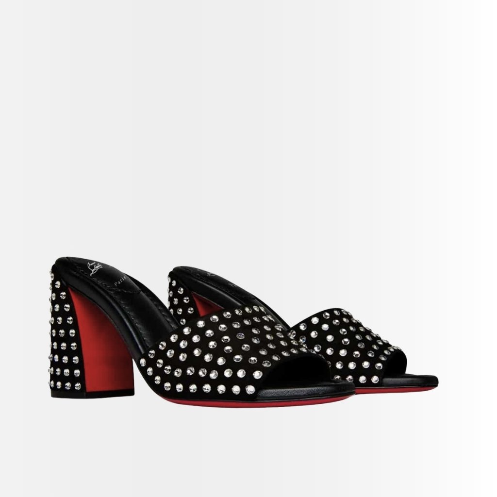 Christian Louboutin Jane 85 Strass Mules Black 85mm 1240729T023