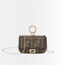 Fendi Nano Baguette Charm Compact Wallet Brown 11Cm