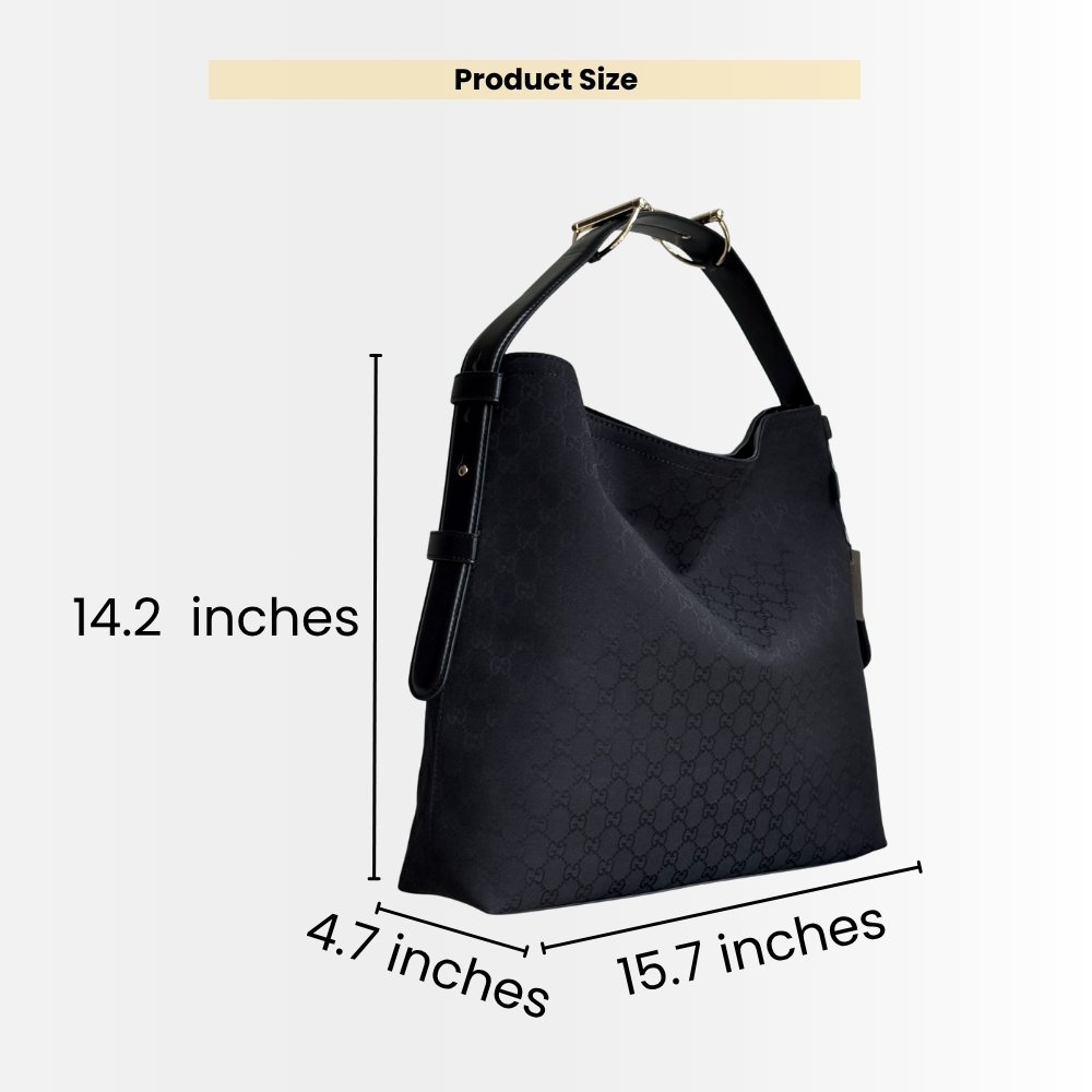 Gucci Beatrix Large Tote Bag Black Canvas 40Cm