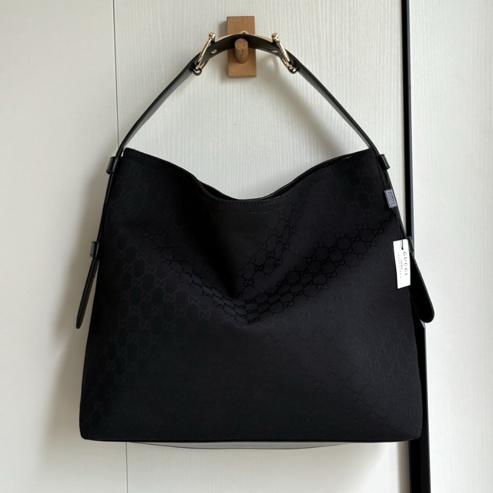 Gucci Beatrix Large Tote Bag Black Canvas 40Cm