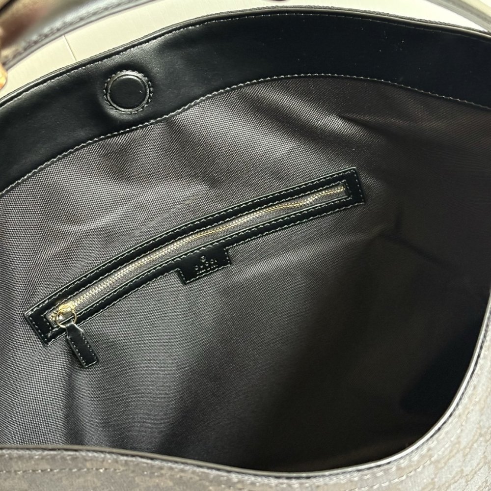 Gucci Beatrix Large Tote Bag Black Canvas 40Cm