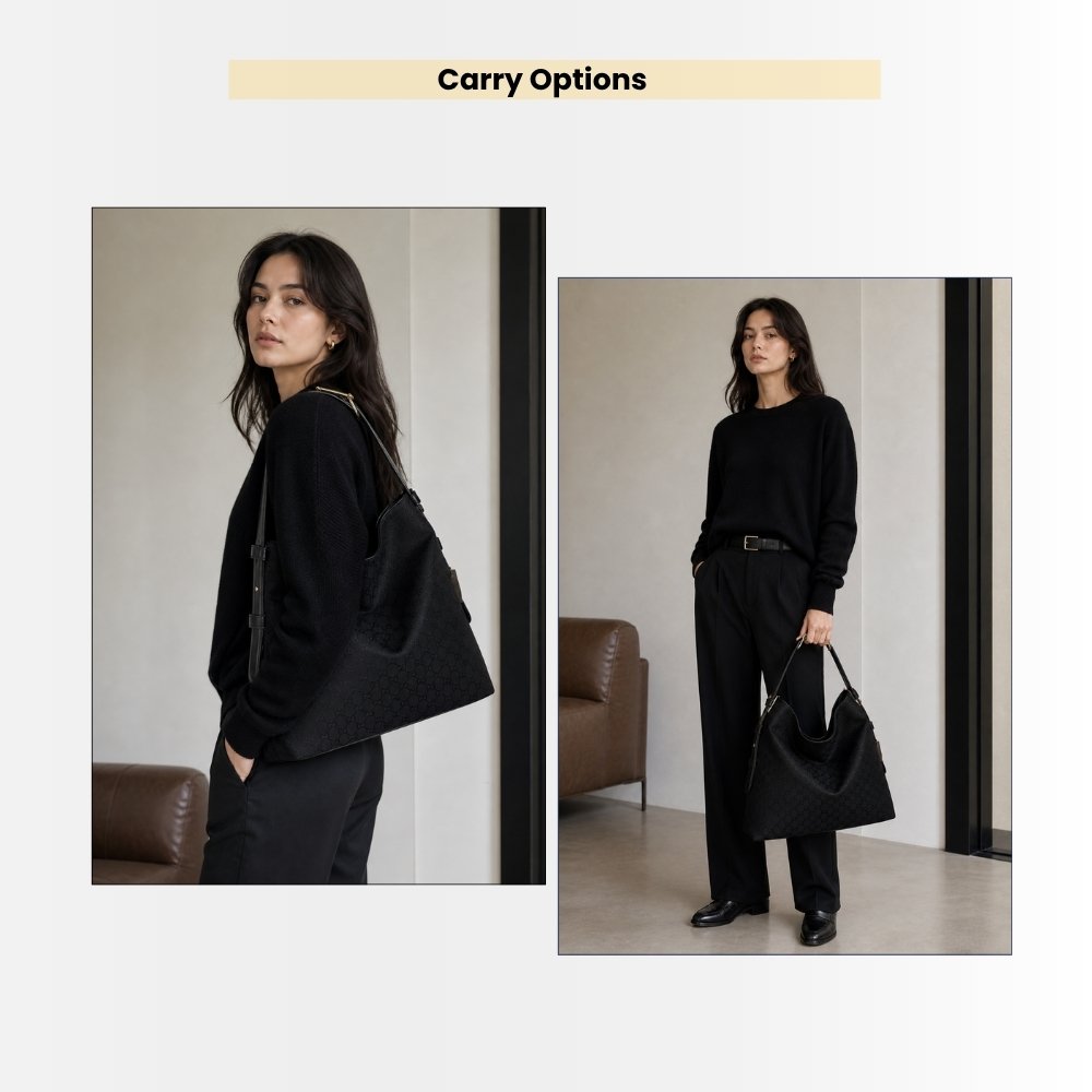 Gucci Beatrix Large Tote Bag Black Canvas 40Cm