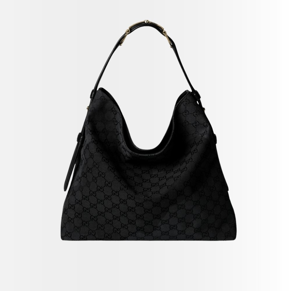 Gucci Beatrix Large Tote Bag Black Canvas 40Cm