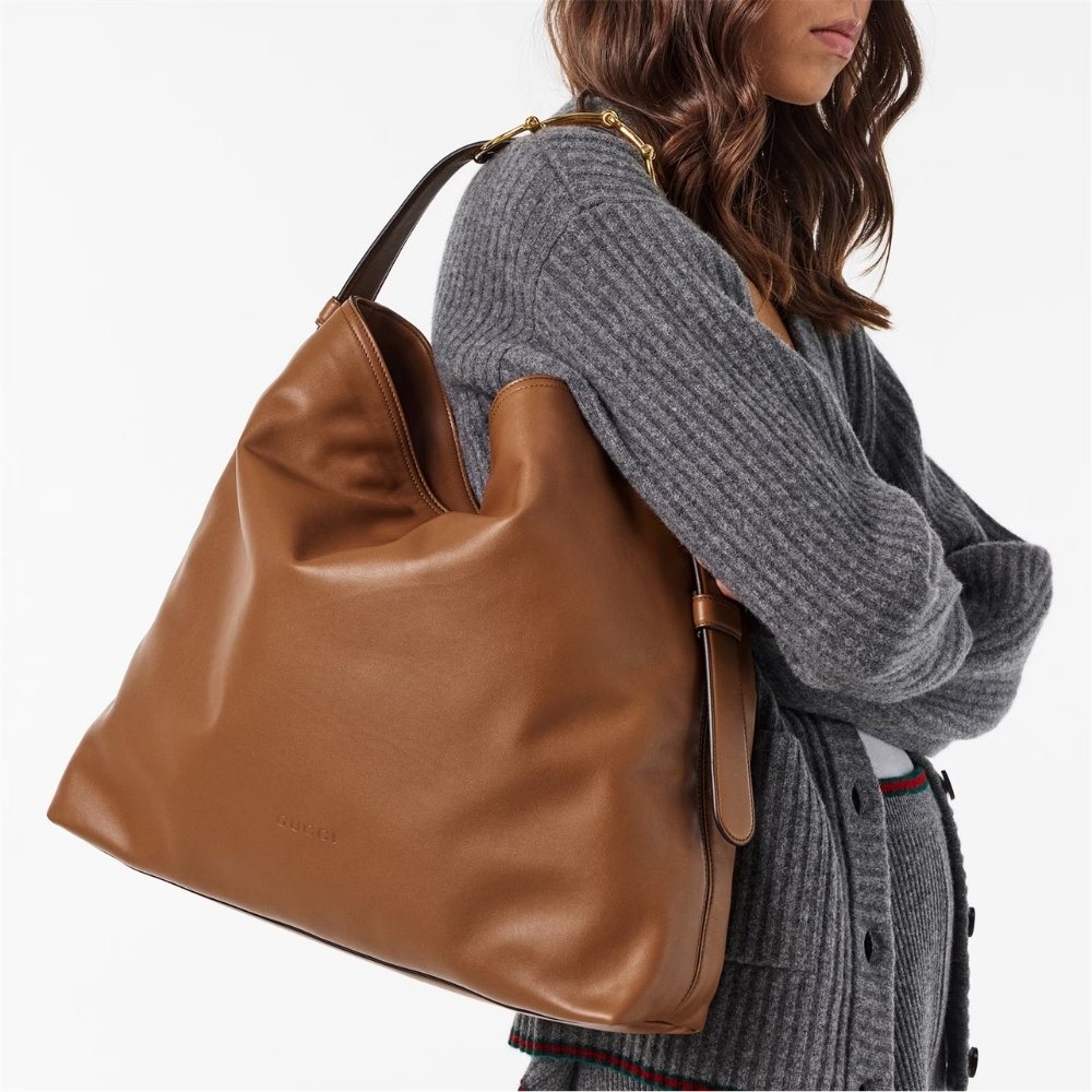 Gucci Beatrix Large Tote Bag Brown Leather 40Cm 850546 AAFK4 2718