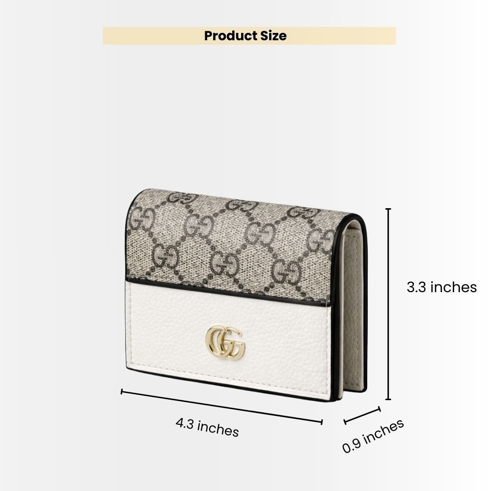 Gucci Bi Color Marmont Small Wallet Beige And White 11Cm 658610 17WAG 9096