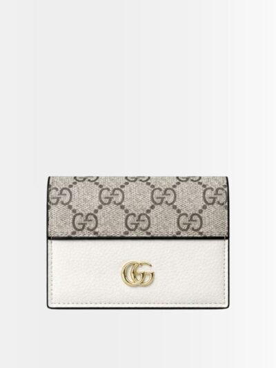 Gucci Bi Color Marmont Small Wallet Beige And White 11Cm 658610 17WAG 9096