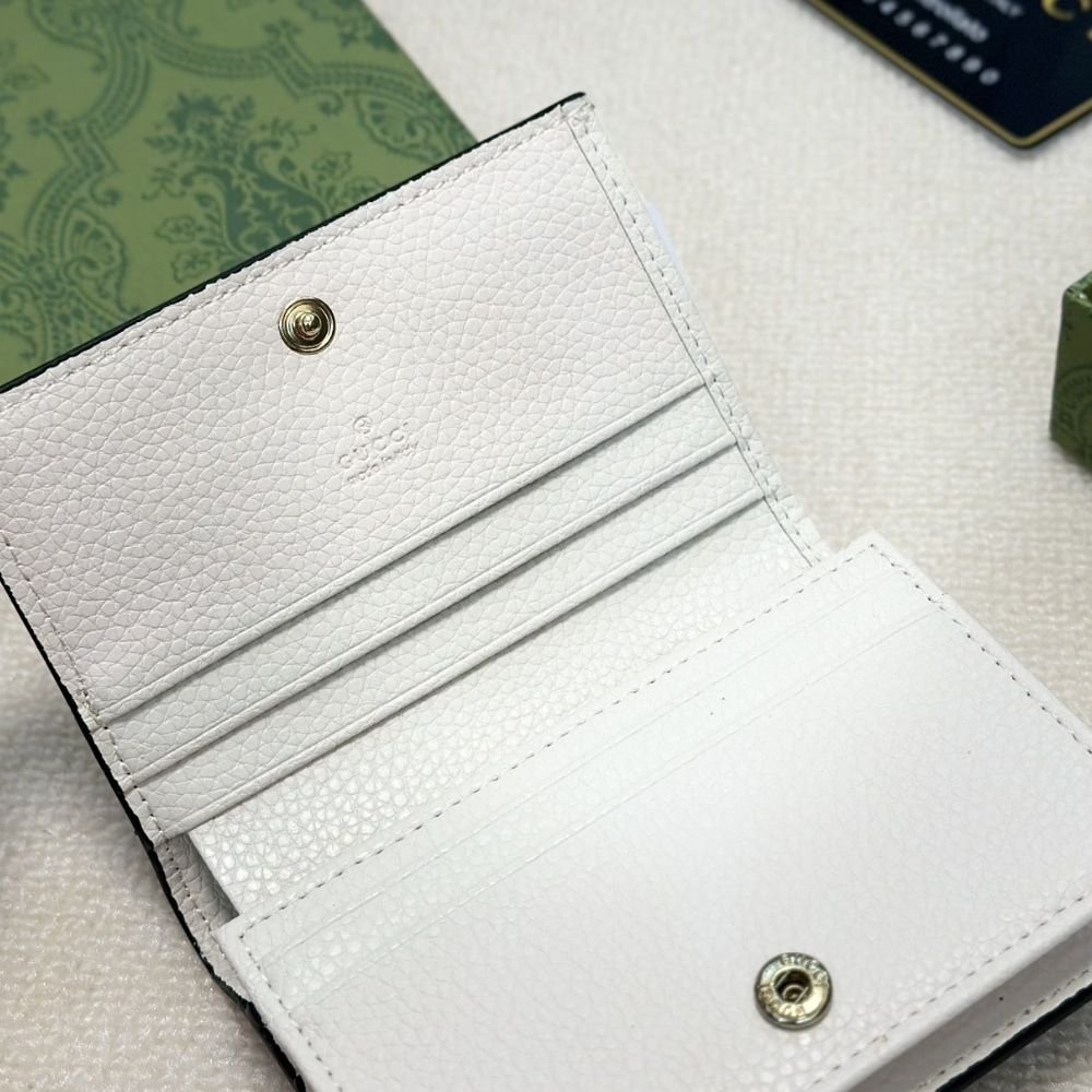 Gucci Bi Color Marmont Small Wallet Beige And White 11Cm 658610 17WAG 9096