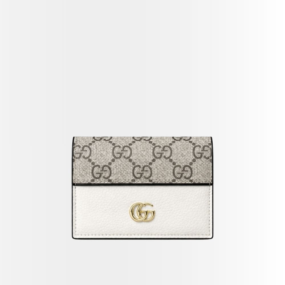 Gucci Bi Color Marmont Small Wallet Beige And White 11Cm 658610 17WAG 9096