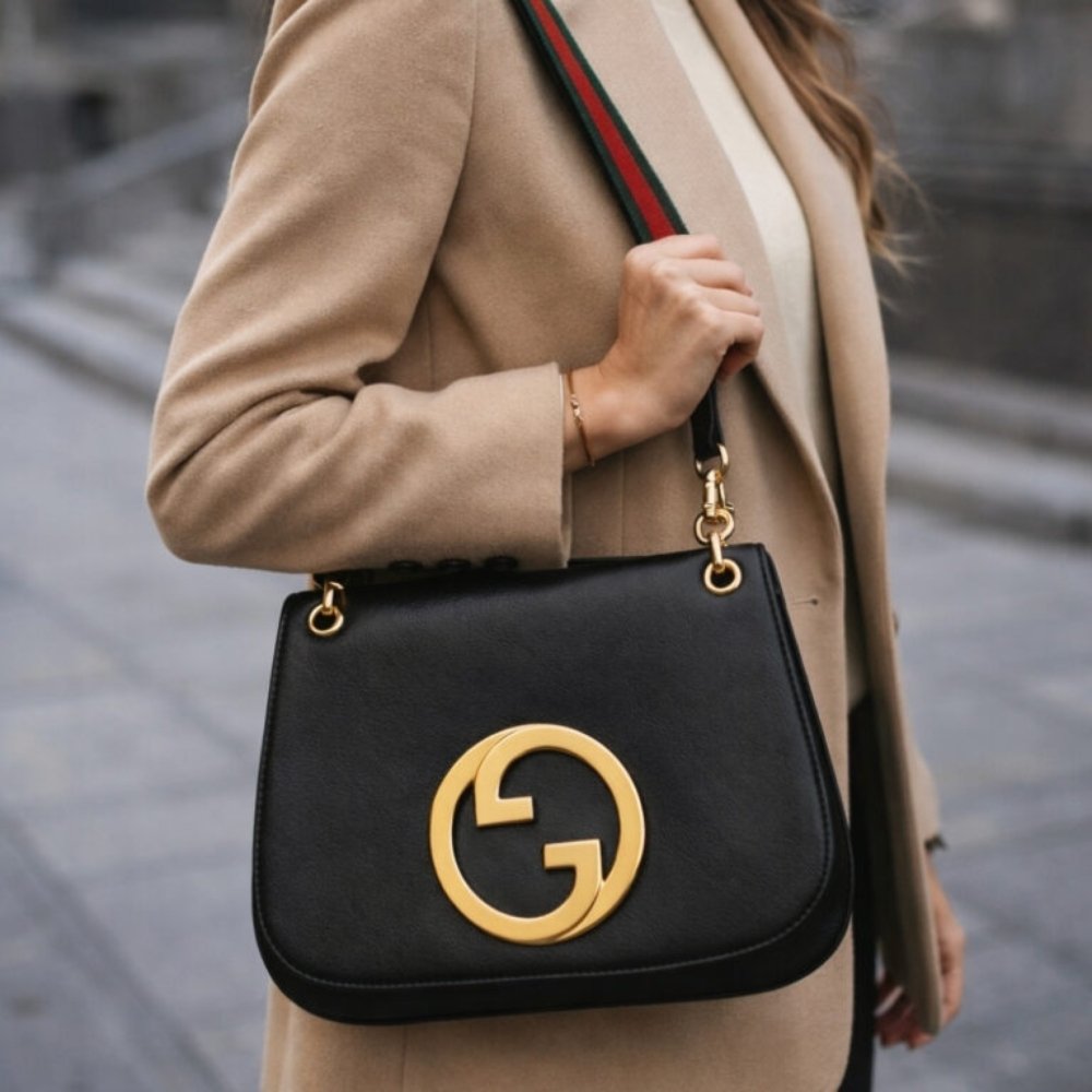 Gucci Blondie Medium Bag Black 29cm 721172 96IWG 8745