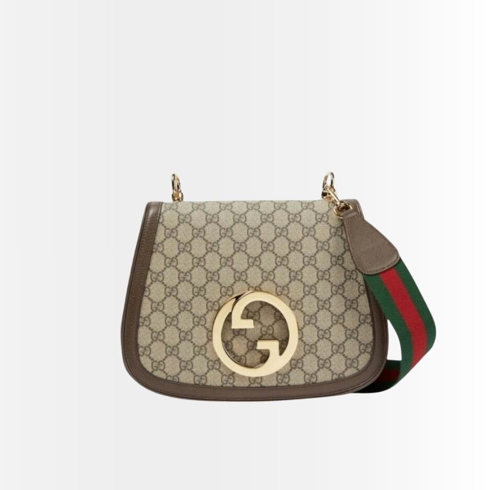 Gucci Blondie Medium Shoulder Bag Beige And Ebony GG Supreme Canvas 29Cm 699210 96IWG 8745