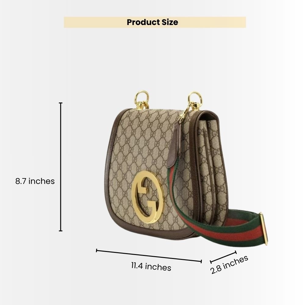Gucci Blondie Medium Shoulder Bag Beige And Ebony GG Supreme Canvas 29Cm 699210 96IWG 8745