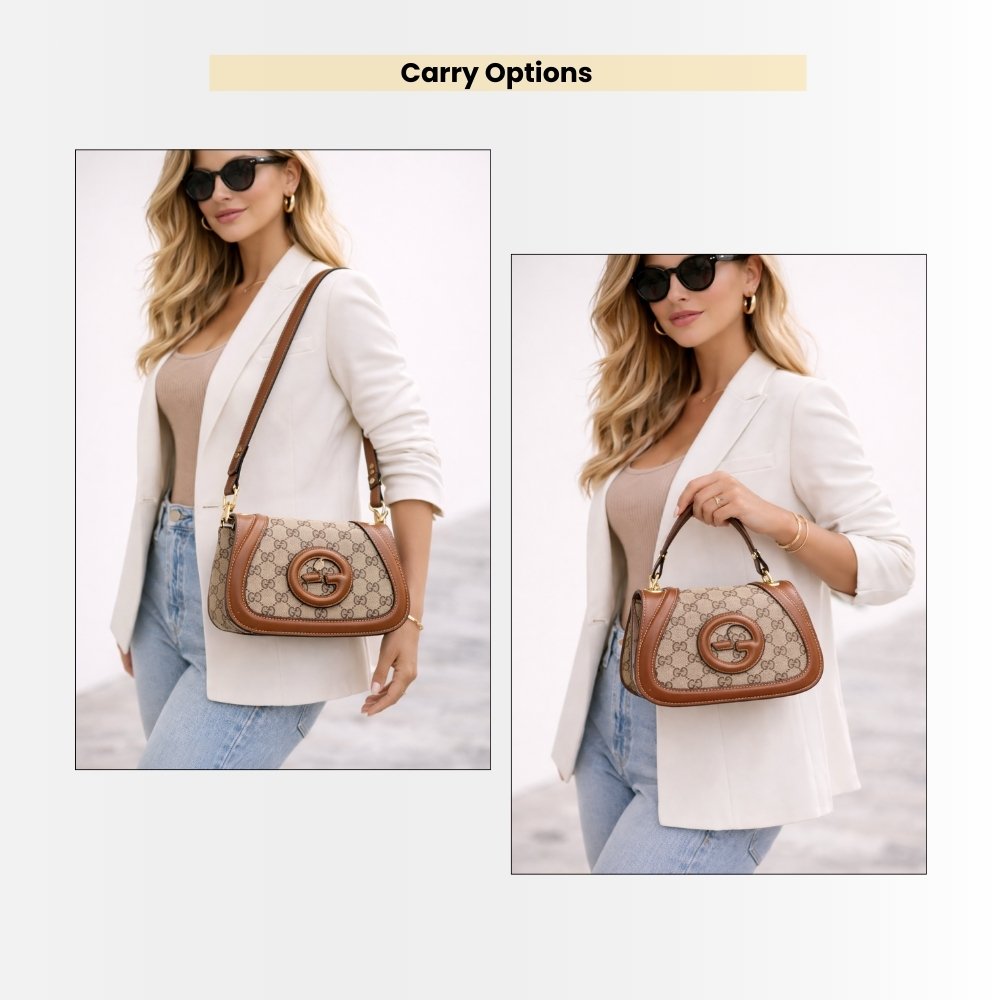 Gucci Blondie Mini Shoulder Bag Beige And Brown 22Cm 815700 HAAKG 9755