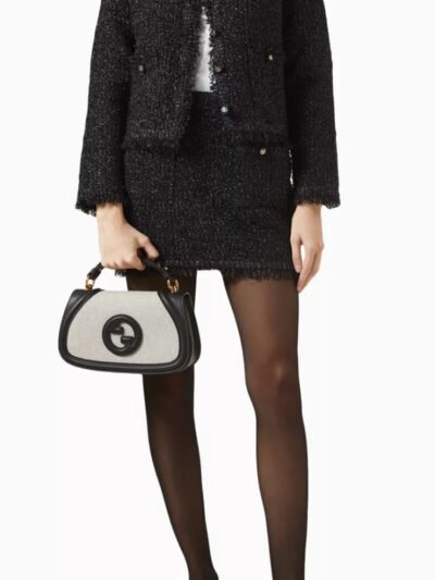 Gucci Blondie Mini Shoulder Bag Ivory And Black 22Cm 815700 HAAKF 2546