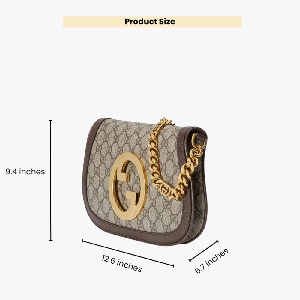 Gucci Blondie Shoulder Bag Beige And Ebony GG Supreme Canvas 28Cm 699268 K9GSG 8358