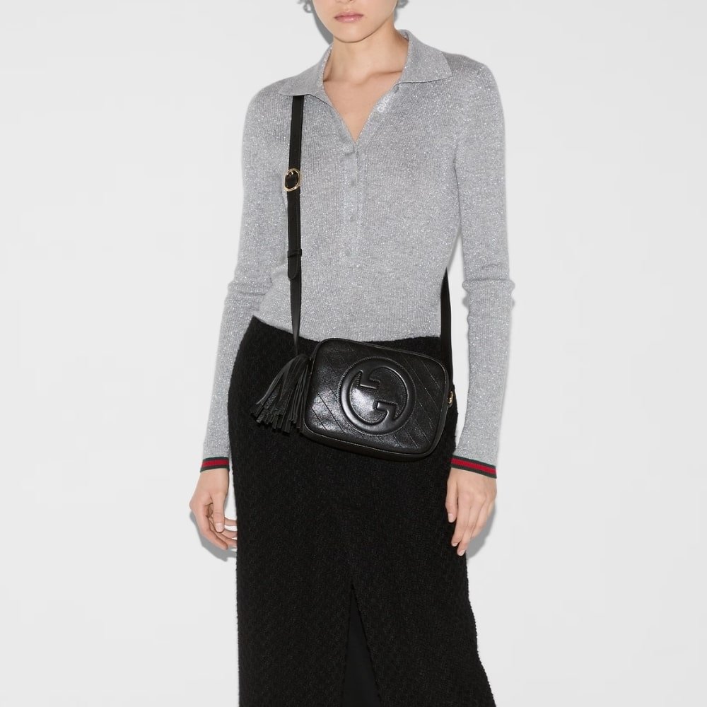 Gucci Blondie Small Shoulder Bag Black 21Cm 742360 1IV0G 1000