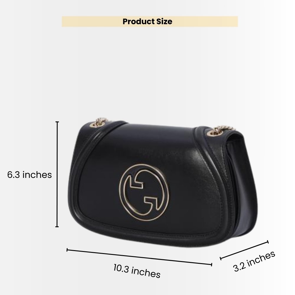 Gucci Blondie Small Shoulder Bag Black Leather 26Cm 815715 AAEEX 1000