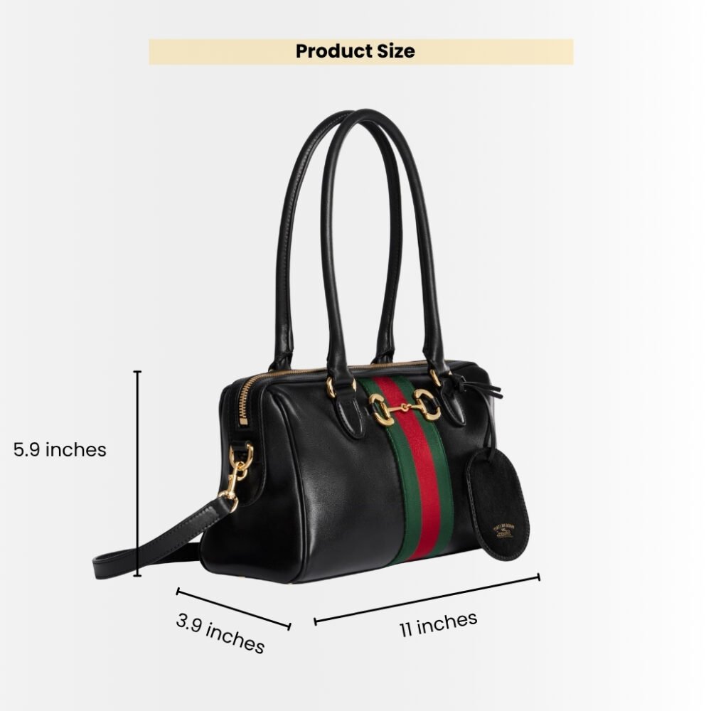 Gucci Borsetto Medium Boston Bag Black Leather 28Cm 866732 AAGIQ 1053