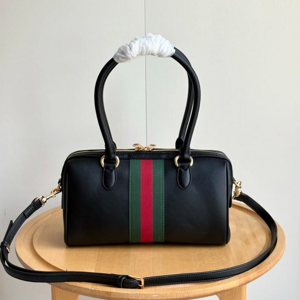 Gucci Borsetto Medium Boston Bag Black Leather 28Cm 866732 AAGIQ 1053