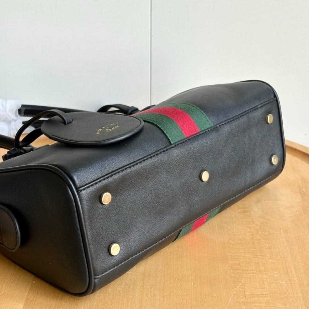 Gucci Borsetto Medium Boston Bag Black Leather 28Cm 866732 AAGIQ 1053