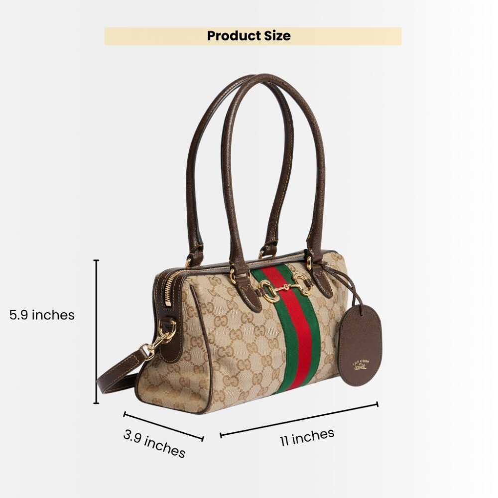 Gucci Borsetto Medium Boston Bag GG Canvas Sand And Brown 28Cm 866732 FAFV9 9653