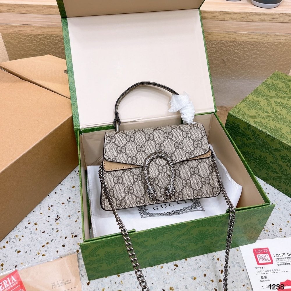 Gucci Dionysus Mini Top Handle Bag Beige Ebony 18Cm 752029 KHNRN 8642