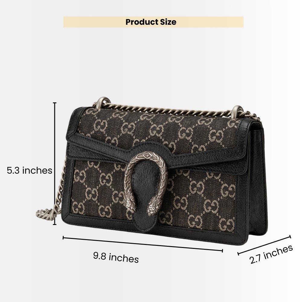 Gucci Dionysus Small GG Shoulder Bag Black 25Cm 499623 UN3BN 1274