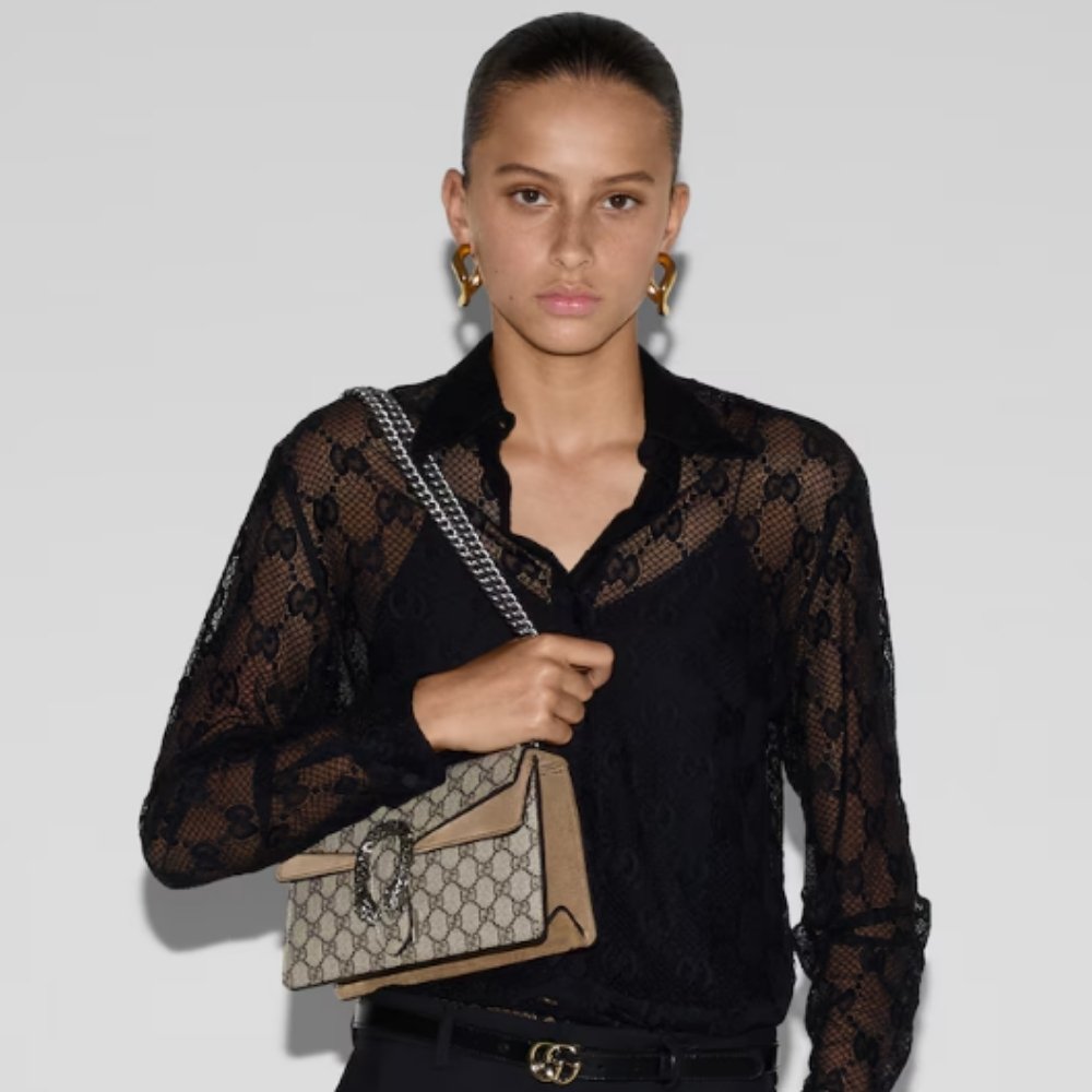 Gucci Dionysus Small Shoulder Beige Bag 25Cm 499623 92TJN 8660