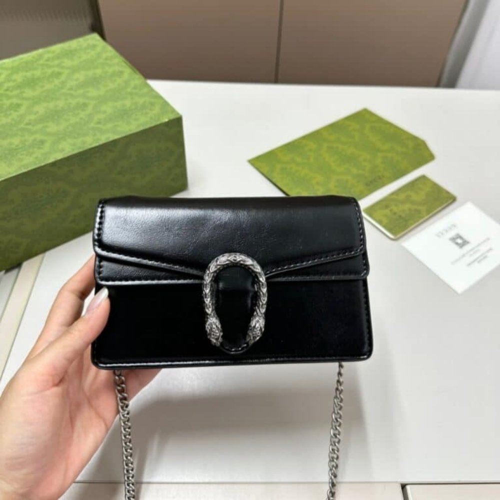 Gucci Dionysus Super Mini Bag Patent Leather Black 18Cm 795368 0AAA6 1000